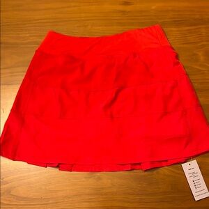 Athletica Red Skater Mini Skirt for Casual Wear